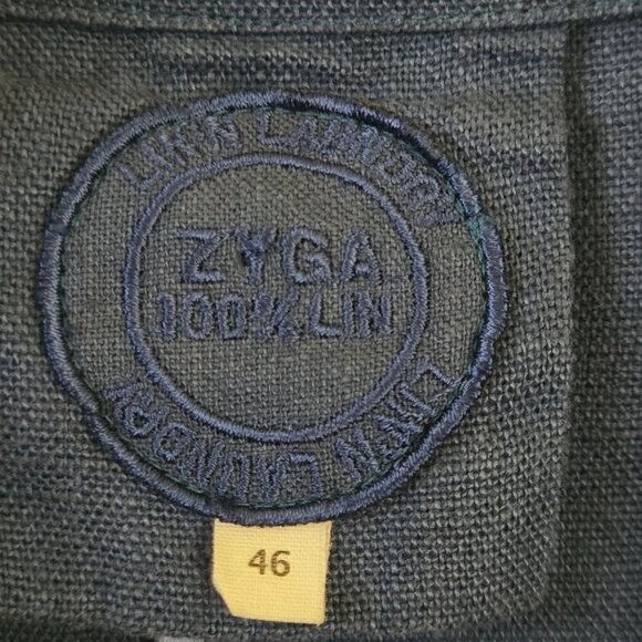 Zyga Lin'n Laundry Desiree Blue 100% Linen Blazer Size 46 - Picture 3 of 5
